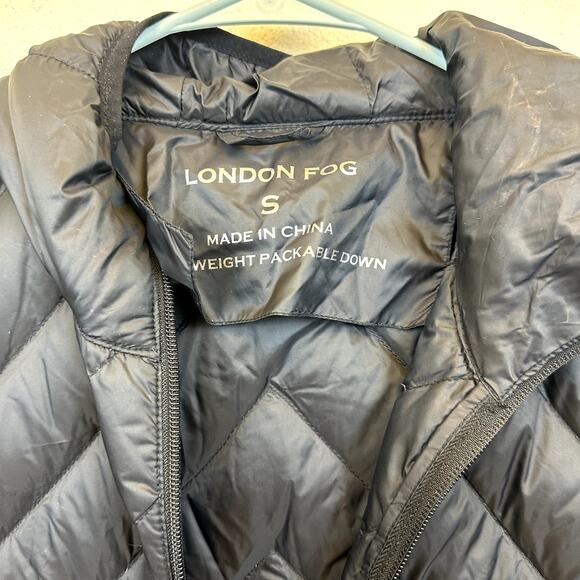 London Fog Lightweight Full Zip Hooded Down Puffer Jacket Coat Women's small - Picture 2 of 6